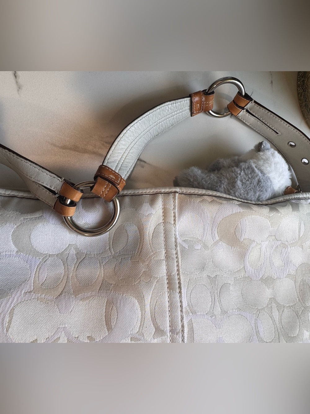 Coach Signature ❄️ Jacquard Hobo Shoulder Bag #1851 - Picture 4 of 7